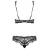 Obsessive Luvae - cvetni, sa kamenčićima grudnjak set (crna) - L/XL