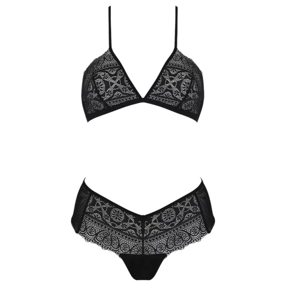 Passion Eco Kerria - čipkani bikini set (crna)