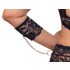 Cottelli Bondage Plus - čipkasti grudnjak set (crna) - 4XL