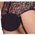 Cottelli Bondage Plus - čipkasti grudnjak set (crna) - 4XL