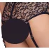 Cottelli Bondage Plus - čipkasti grudnjak set (crna) - 4XL