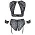 Cottelli Bondage Plus - čipkasti grudnjak set (crna) - 4XL