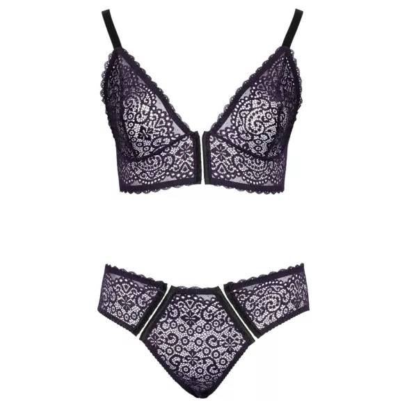Cottelli Plus - Prozirni grudnjak set (ljubičasta)