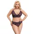 Cottelli Plus - Prozirni grudnjak set (ljubičasta) - 2XL