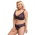 Cottelli Plus - Prozirni grudnjak set (ljubičasta) - 2XL