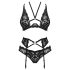 Obsessive Alessya - čipkasti donji veš set (crni)