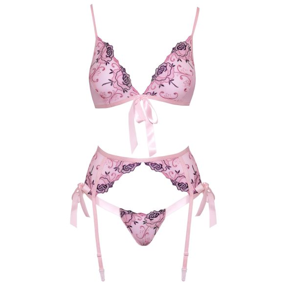 Kissable - roze vezene donje rublje set (pink)