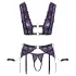 Cottelli Bondage - set donjeg veša i lisice (crna-ljubičasta)