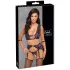 Cottelli Bondage - set donjeg veša i lisice (crna-ljubičasta) - XL
