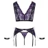 Cottelli Bondage - set donjeg veša i lisice (crna-ljubičasta) - XL