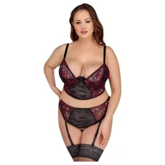   Cottelli Plus Size - подесиви грудњак сет (црвени)