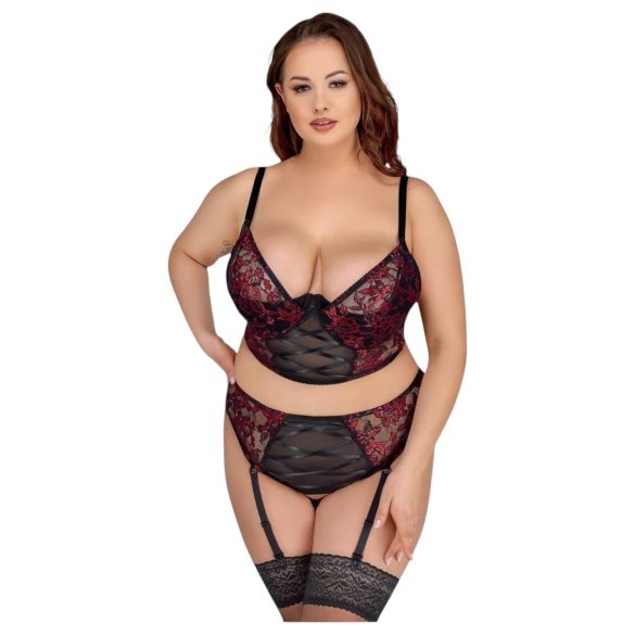 Cottelli Plus Size – komplet grudnjaka (crvena) - 90C/XL