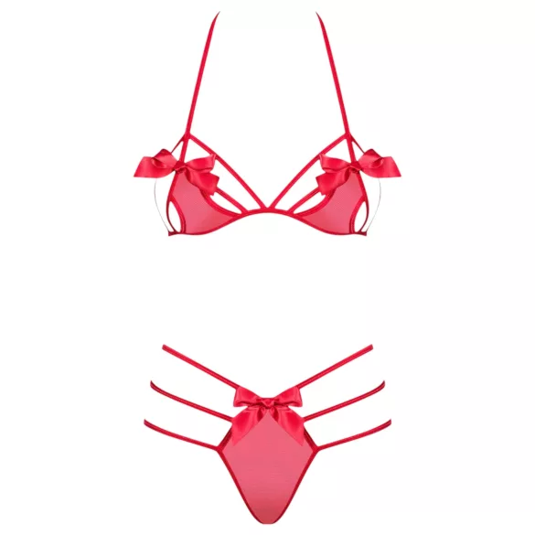 Obsessive Giftella - Set crvenog donjeg veša s mašnom