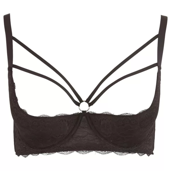 Cottelli Plus Size - crni potporni grudnjak sa prstenovima - 95D
