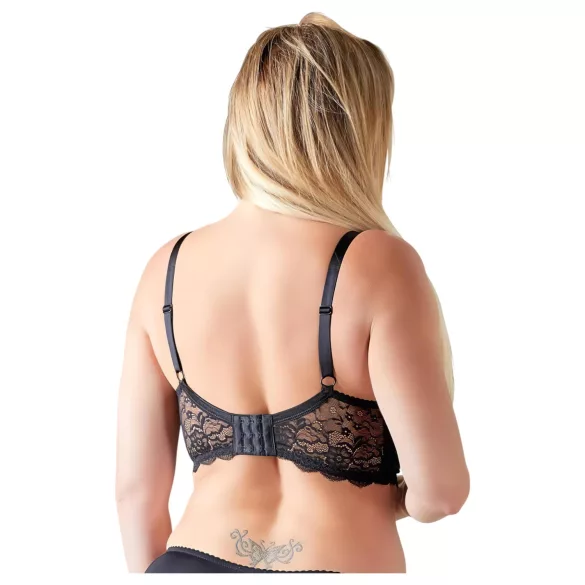 Cottelli Plus Size - crni potporni grudnjak sa prstenovima - 85E