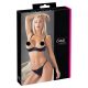 Cottelli - Set sa lancima i satenskim podizačem grudi sa cirkonima (crno) - 85B/L
