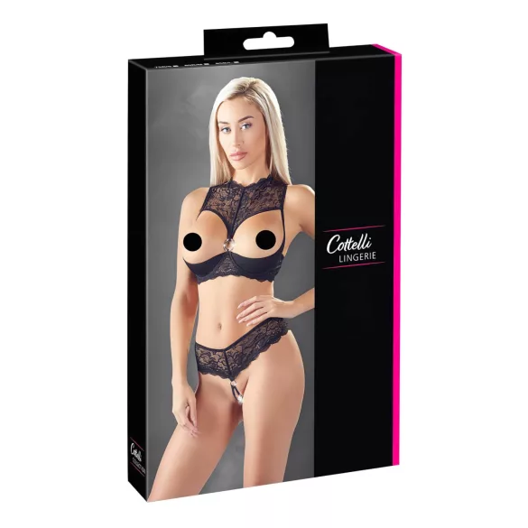 Cottelli - otkriveni grudnjak set (crni) - 85B/L