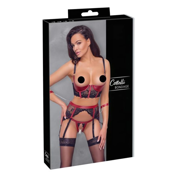 Cottelli Bondage - Crveni mat set sa čipkastim grudnjakom
