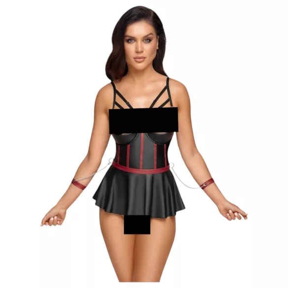 Cottelli Bondage - Sjajni set i lisice za ruke (crno)