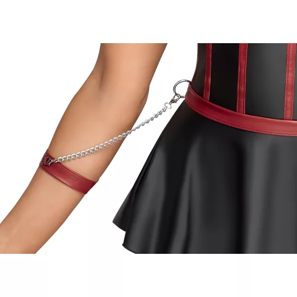 Cottelli Bondage - sjajni komplet i okovi za ruke (crni) - 80B/M