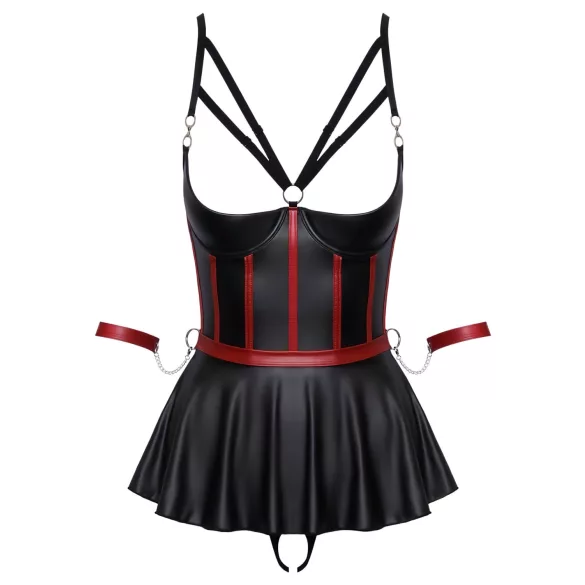 Cottelli Bondage - sjajni komplet i okovi za ruke (crni) - 80B/M