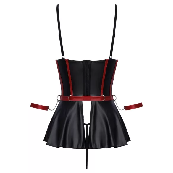 Cottelli Bondage - sjajni komplet i okovi za ruke (crni) - 80B/M