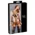 Cottelli Bondage - sjajni ukrasni bikini sa pojasom (crno) - M