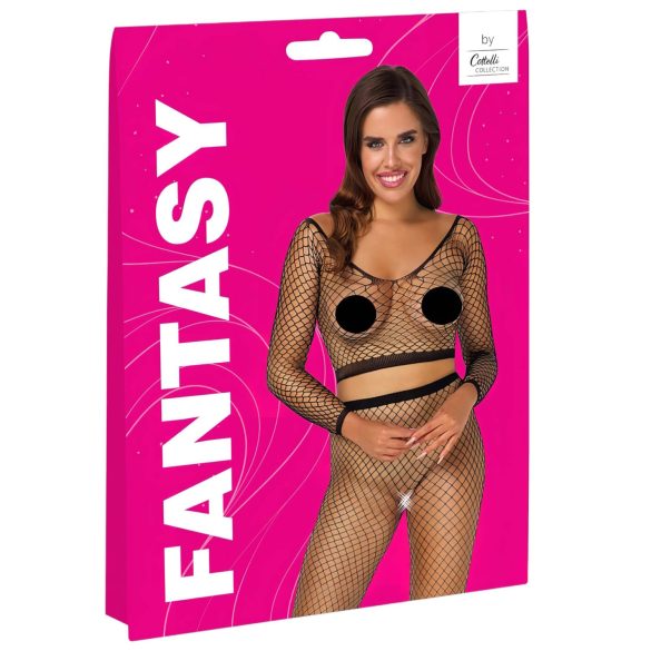 Cottelli - mrežasti set s dugim rukavima (crno) - S-L