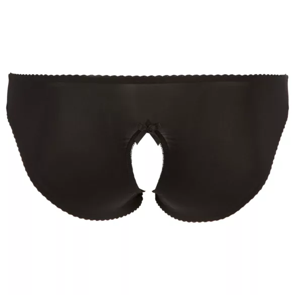Cottelli Plus Size - čipkaste otvorene gaćice (crne) - 2XL
