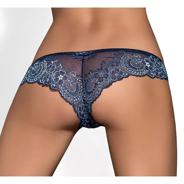 Obsessive Auroria - ženski veš sa vezom i mašnom (plavo) - L/XL