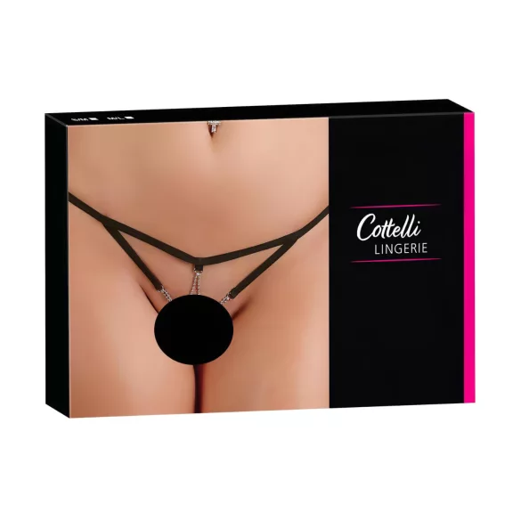 Cottelli - Ženske otvorene tange sa cirkonima (crne) - M/L