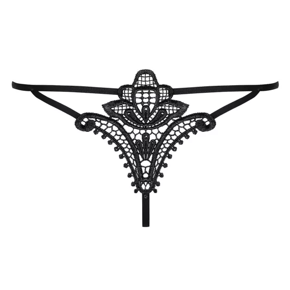 Obsessive Luiza - tange s motivom tulipana (crne) - L/XL