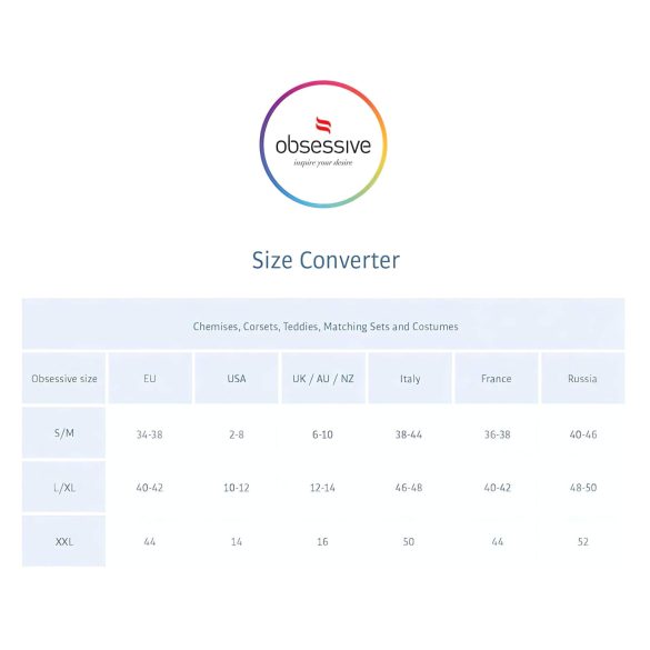 Obsessive Intensa - dvostruke čipkane tanga gaćice (crne) - L/XL