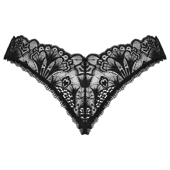 Obsessive Donna Dream - čipkaste otvorene tanga gaćice (crne) - XL/XXL