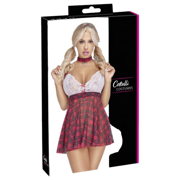 Cottelli - Kostim šolarke (crveno-beli) - XL