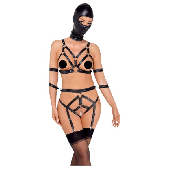 Bad Kitty - set crnog pojasa i maske - S