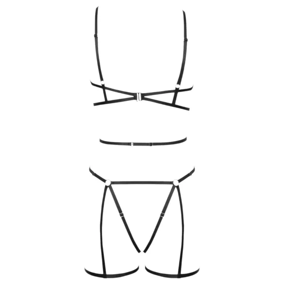 Cottelli - ukrašen telo kaiš i tanga (crna) - (S-L)