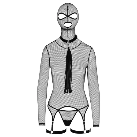 Bad Kitty - BDSM providni mrežasti set sa bičem (crni)