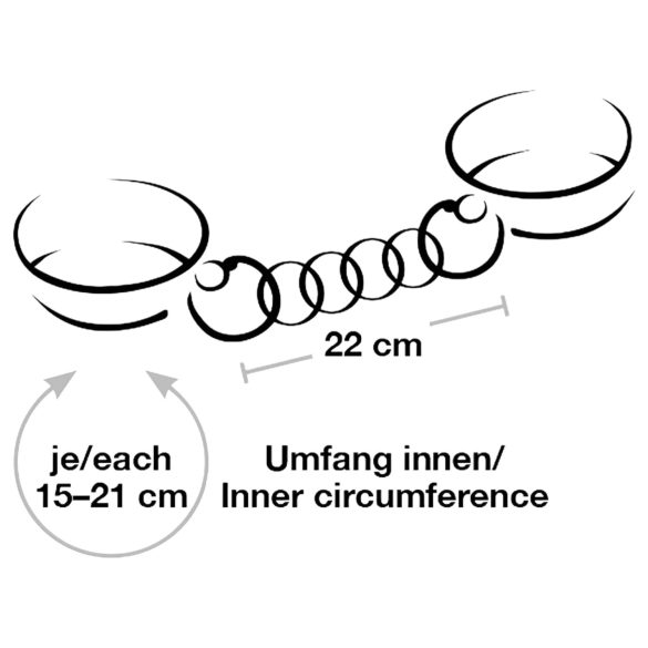 Bad Kitty - lisice sa lancem (crna-rosegold)