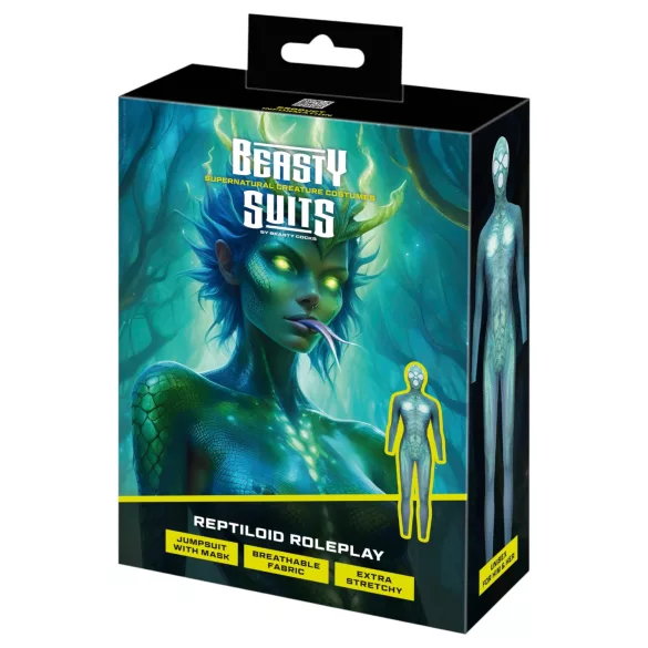 Beasty Suits Reptiloid Roleplay - kostim za ulogu reptiloida sa maskom (zeleni) - L/XL