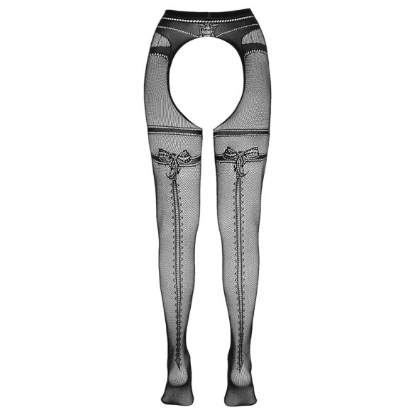 Cottelli - Dvostruki efekat, otvorene mrežaste čarape (crne) - L/XL