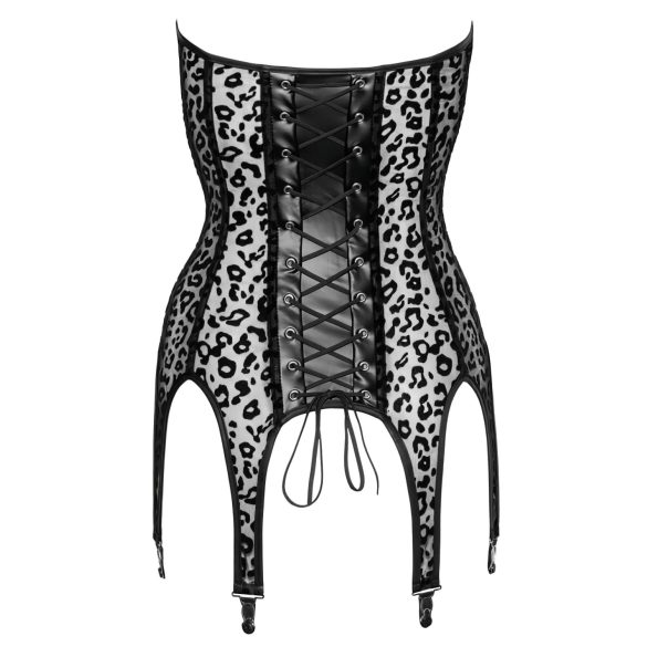 Noir - Crni top sa leopard printom i halterima (crna boja)