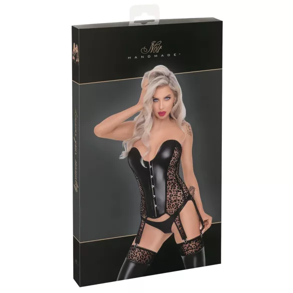 Noir - Crni top sa leopard printom i halterima (crna boja) - L