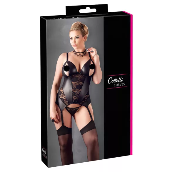 Cottelli - Crni cvetni gornji deo za obline - XXXXL