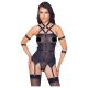 Cottelli Bondage set - Crni top sa kaiševima, lisicama i tangama