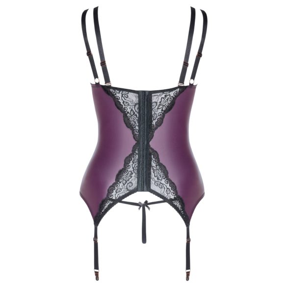 Cottelli Curves - čipkasti korzetni donji veš set (ljubičasta)