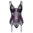 Cottelli Curves - čipkasti korzetni donji veš set (ljubičasta) - 90D/XL