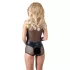 Cottelli - sjajni mrežasti body (crni) - M