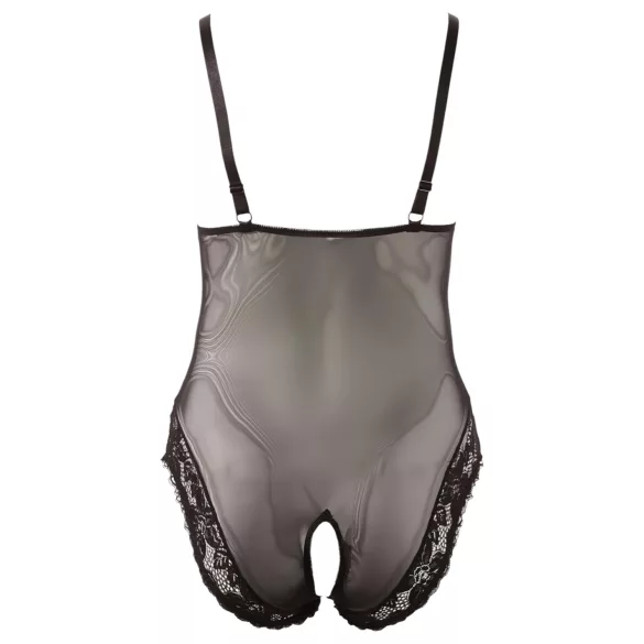 Cottelli Plus Size - čipkasti bodi (crni) - XXL