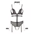 Cottelli Bondage - Otvoreni body sa lancima (crni) - XL